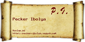 Pecker Ibolya névjegykártya